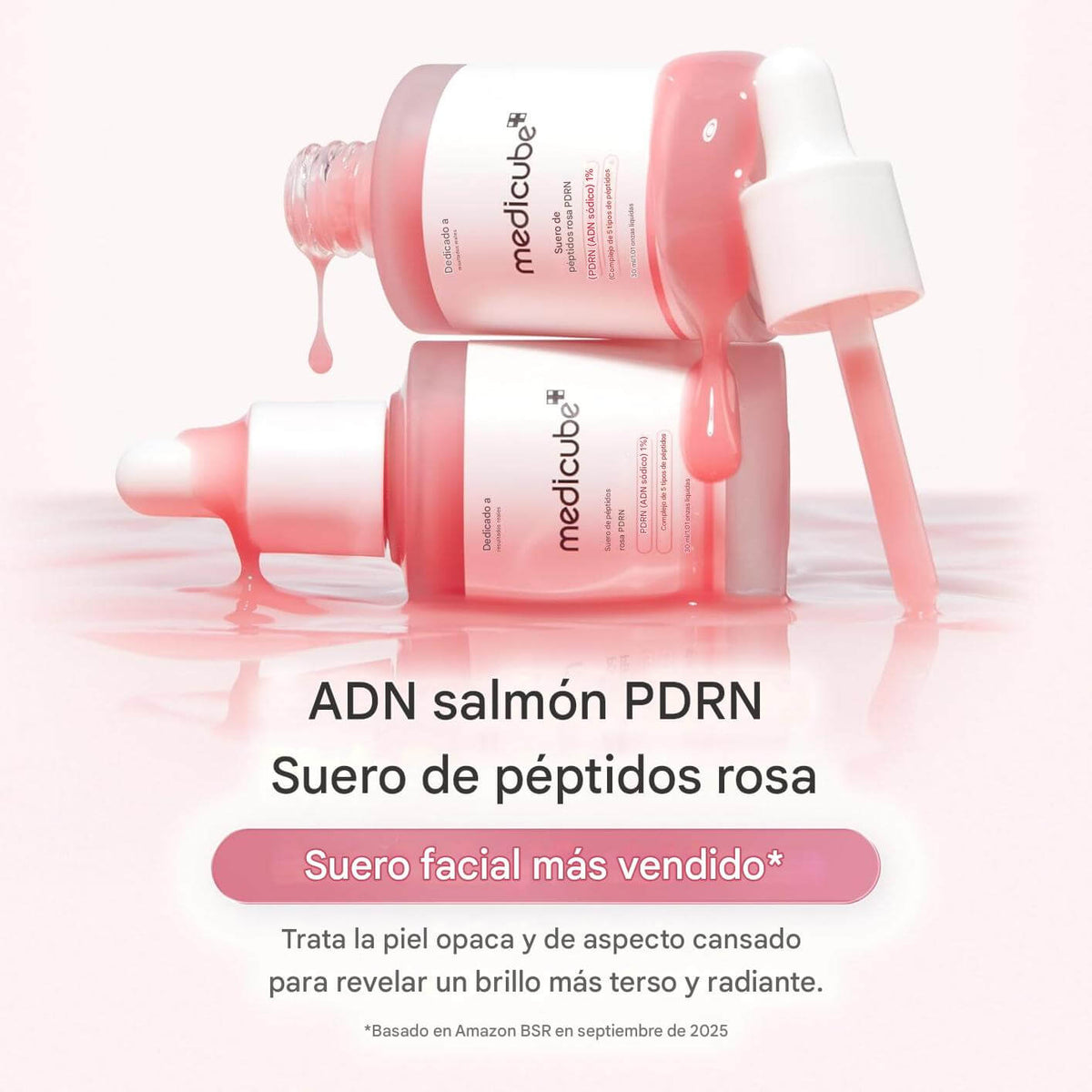 Medicube PDRN Pink Peptide Serum® Importado Original | Más Vendido en Corea para Tono Desigual, Piel Opaca y Falta de Firmeza