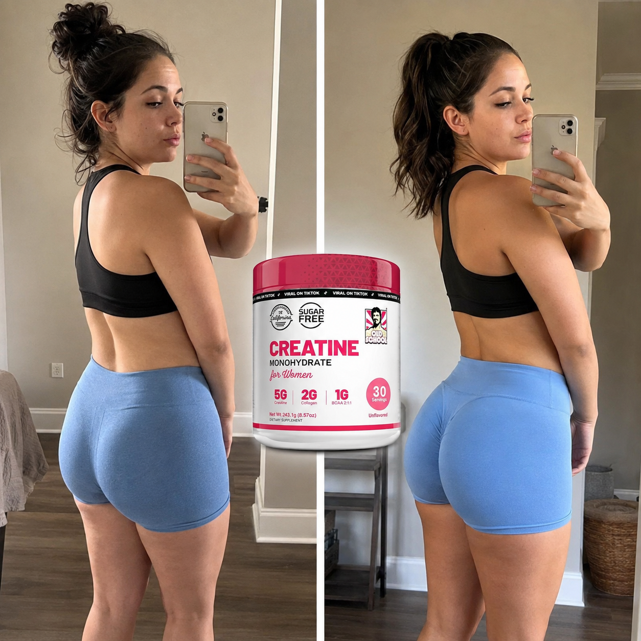 Protocolo Fuerza Femenina 30D - Creatina Monohidratada Old School para Mujeres: Fuerza, Energía, Rendimiento y en cada dosis -  Reto Curvas